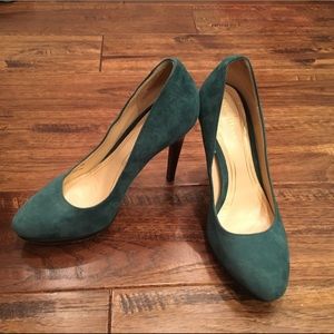 Cole Haan Chelsea Heels w/Nike Air in Teal Suede